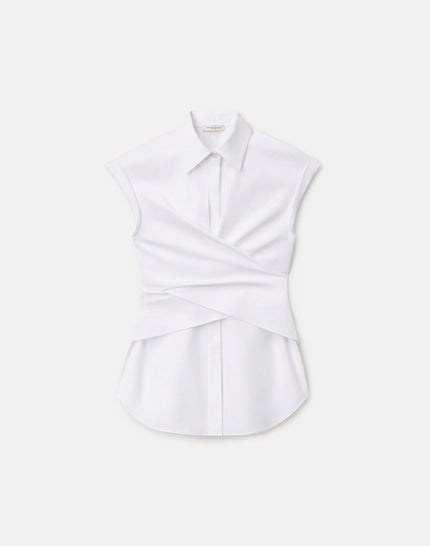 ORGANIC COTTON POPLIN WRAP SHIRT
