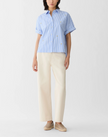 STRIPED COTTON FLORAL EMBROIDERED SHIRT