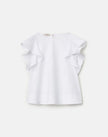 ORGANIC COTTON POPLIN FLUTTER SLEEVE SHIRT