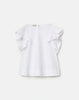 ORGANIC COTTON POPLIN FLUTTER SLEEVE SHIRT