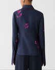 ROSE PRINT SILK TWILL FRENCH CUFF BLOUSE