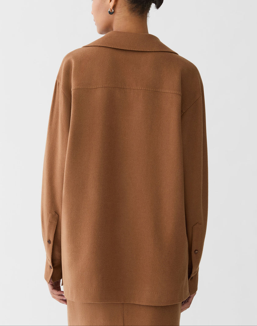 CAMEL HAIR POPOVER BLOUSE
