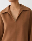 CAMEL HAIR POPOVER BLOUSE
