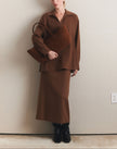 CAMEL HAIR POPOVER BLOUSE
