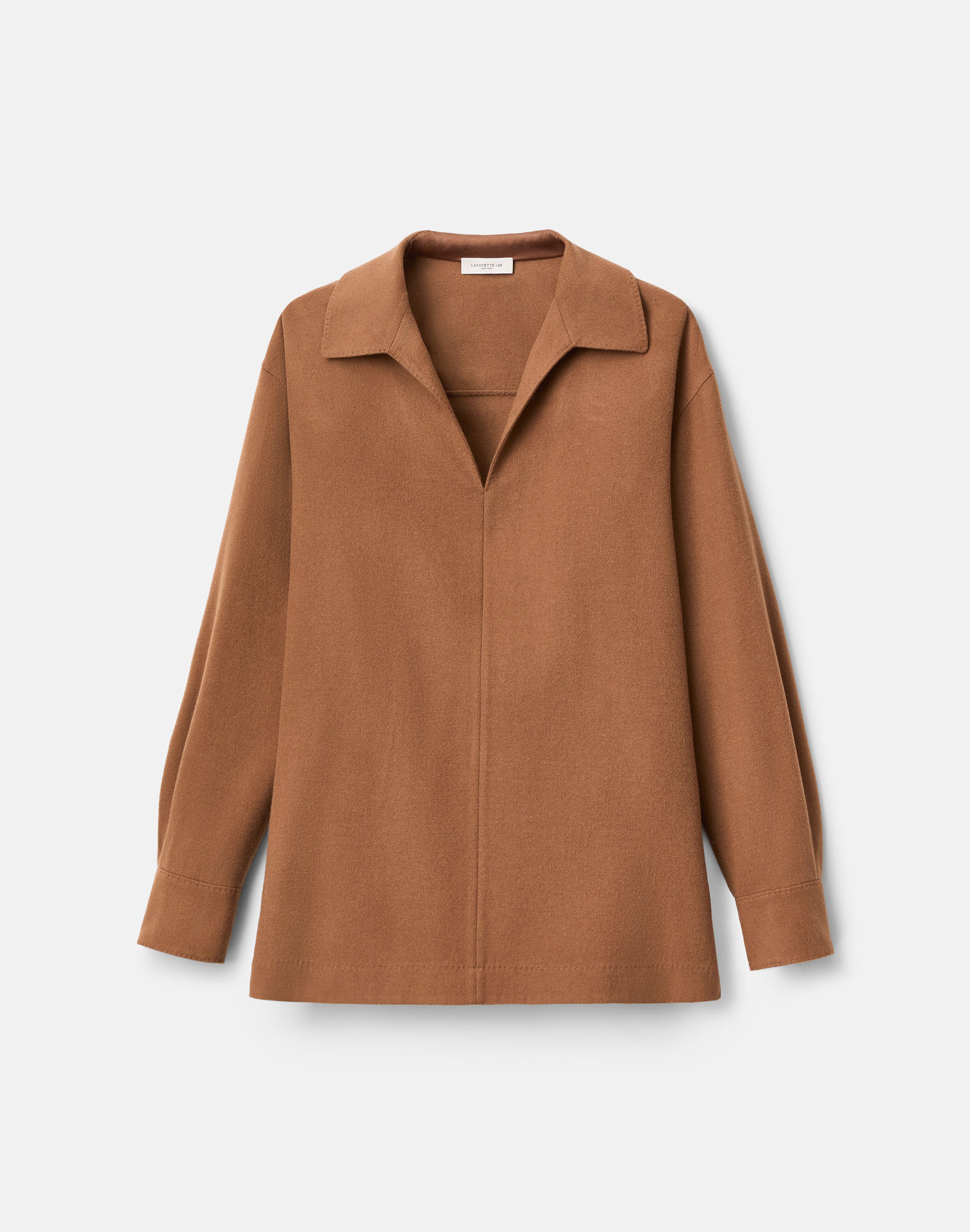 CAMEL HAIR POPOVER BLOUSE