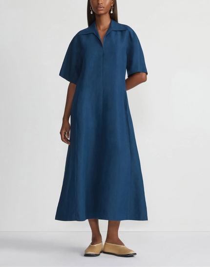 SILK LINEN POPOVER DRESS