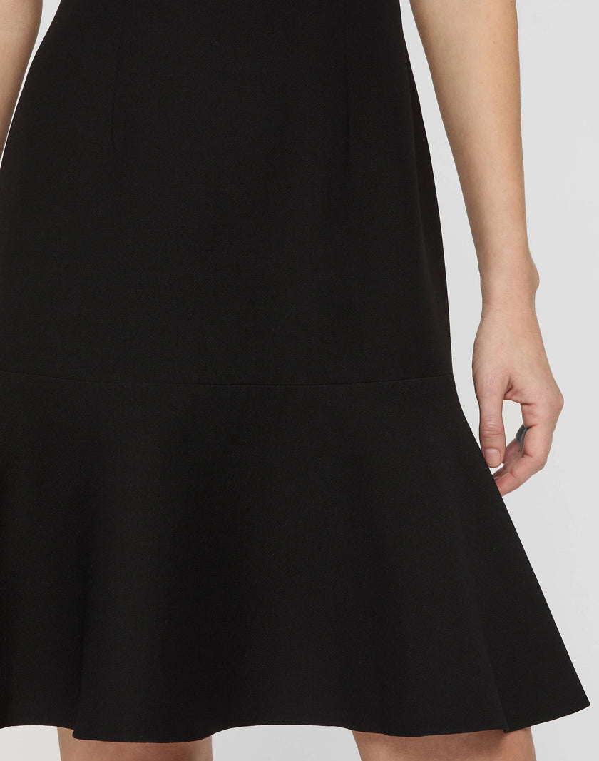 WOOL SILKCREPE SHORT SLEEVE DRESS