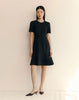 WOOL SILKCREPE SHORT SLEEVE DRESS