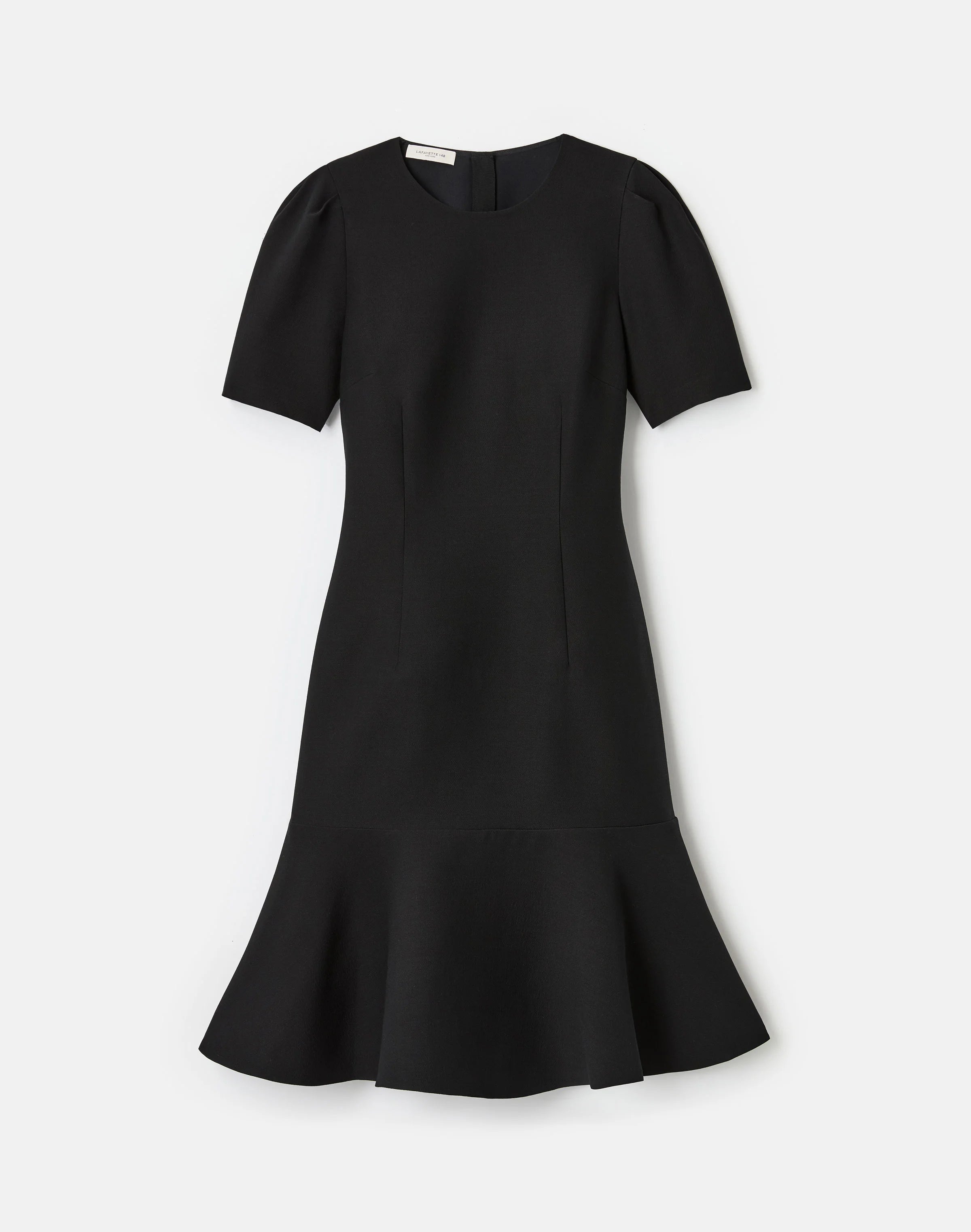 WOOL SILKCREPE SHORT SLEEVE DRESS