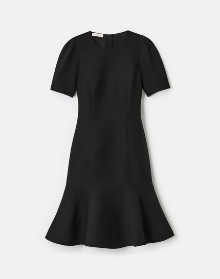 WOOL SILKCREPE SHORT SLEEVE DRESS