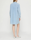 LIGHTWEIGHT DENIM PATCH POCKET POPOVER DRESS