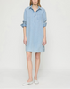 LIGHTWEIGHT DENIM PATCH POCKET POPOVER DRESS