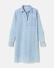 LIGHTWEIGHT DENIM PATCH POCKET POPOVER DRESS