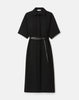 RESPONSIBLE FINESSE CREPE BELTED MIDI SHIRTDRESS