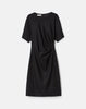 RESPONSIBLE STRETCH WOOL PLEATED WAIST SHORT SLEEVE  DRESS