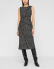 WOOL COTTON BOUCLE TWEED SLEEVELESS SHEATH DRESS