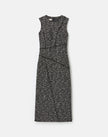 WOOL COTTON BOUCLE TWEED SLEEVELESS SHEATH DRESS