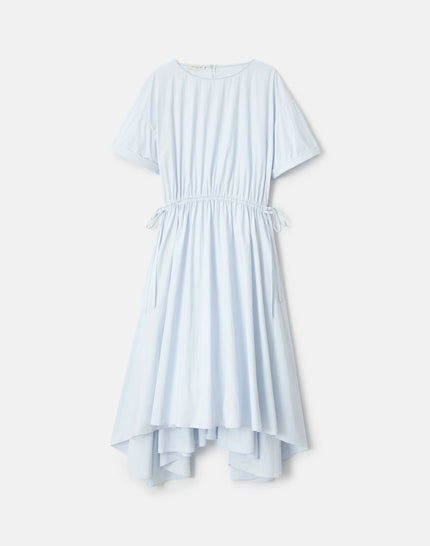 TRAVEL COTTON GATHERED TIE MIDI DRESS