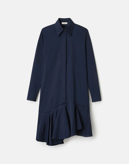 STRETCH COTTON ASYMMETRIC SHIRTDRESS