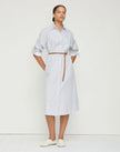 AURORA STRIPE COTTON BELTED OVERSIZED SHIRTDRESS