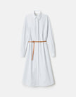AURORA STRIPE COTTON BELTED OVERSIZED SHIRTDRESS