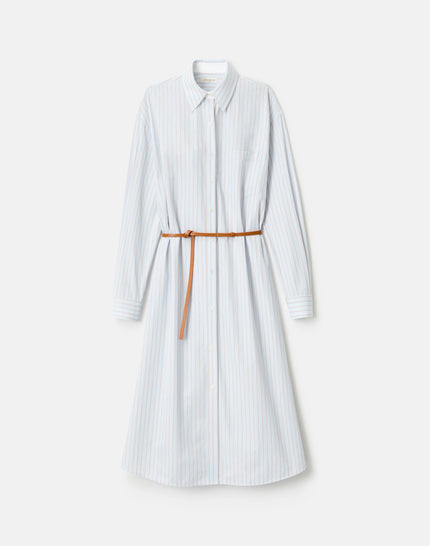 AURORA STRIPE COTTON BELTED OVERSIZED SHIRTDRESS