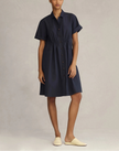 ORGANIC COTON POPLIN GATHERED WAIST SHIRTDRESS