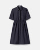 ORGANIC COTON POPLIN GATHERED WAIST SHIRTDRESS