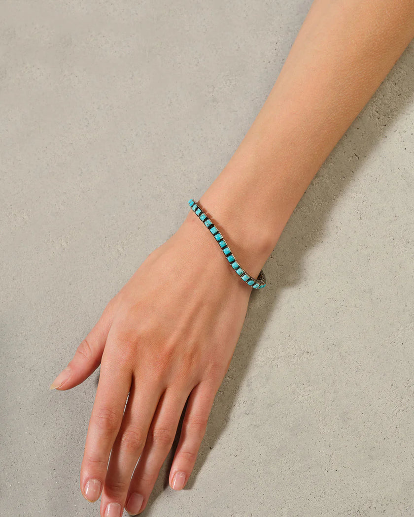 MINI TILE TENNIS BRACELET IN TURQUOISE