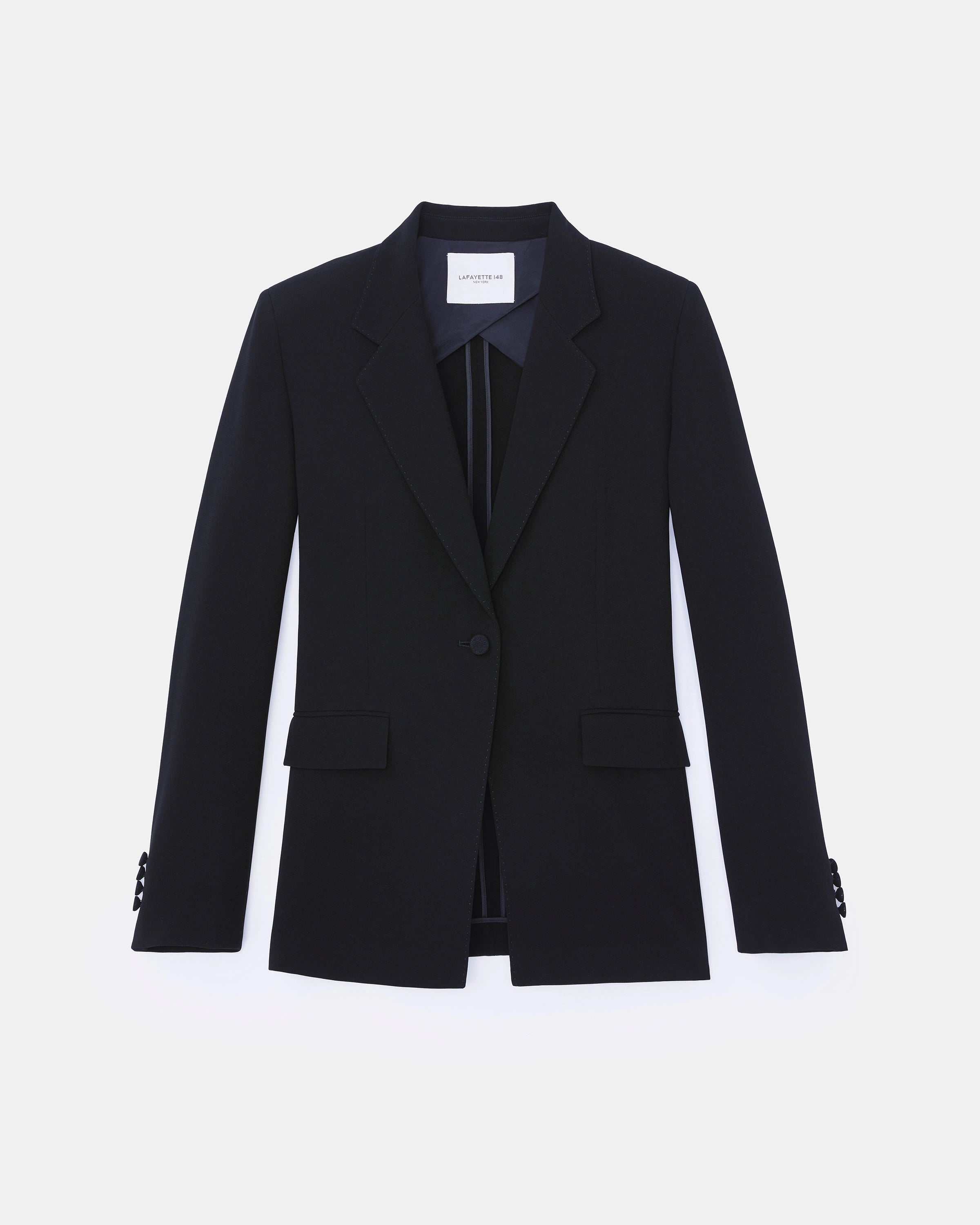 FINESSE CREPE SINGLE BUTTON FITTED HOLDER BLAZER