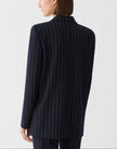 PINSTRIPE WOOL JERSEY DOUBLE BREASTED BLAZER