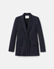PINSTRIPE WOOL JERSEY DOUBLE BREASTED BLAZER