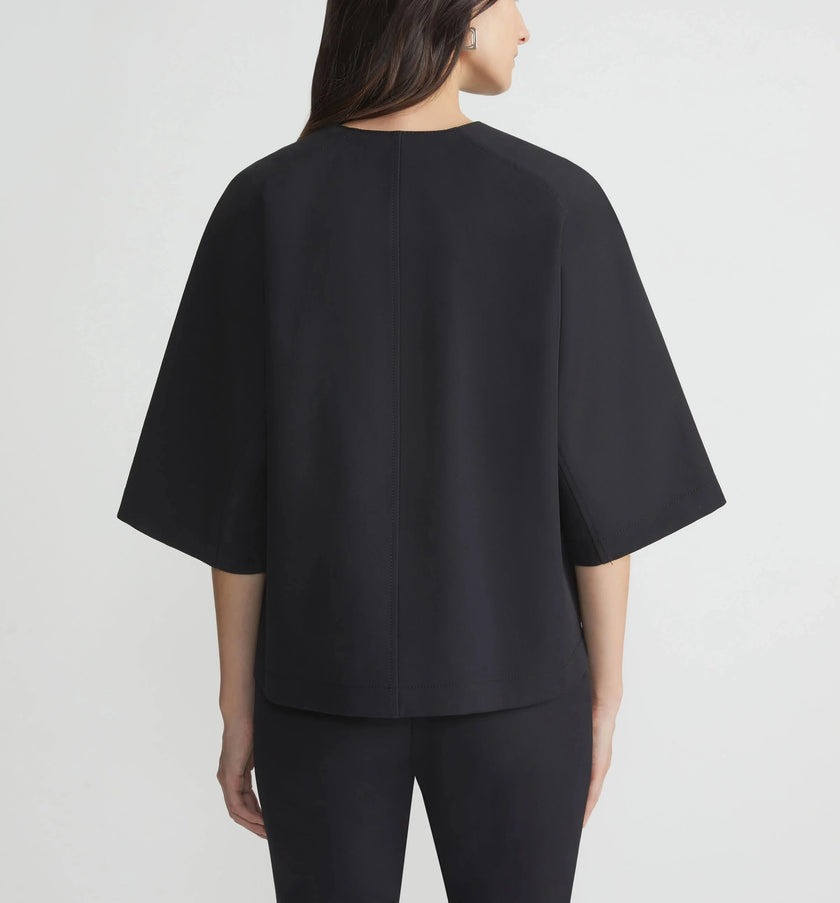 STRETCH TWILL COLLARLESS SHIRT JACKET