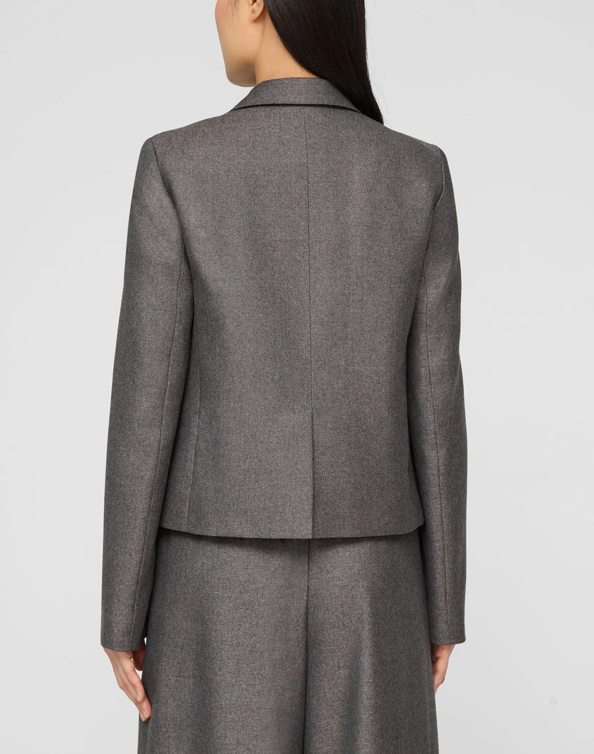 PIXELATED WOOL TWILL CROPPED BOYFRIEND BLAZER