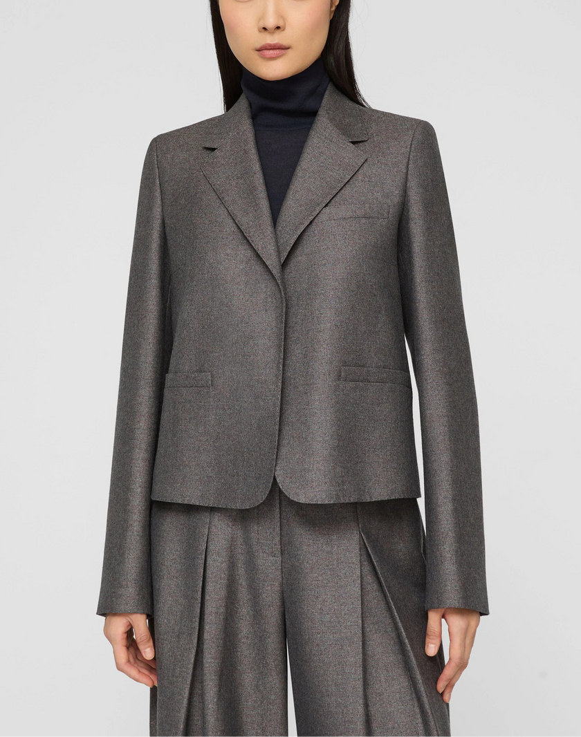 PIXELATED WOOL TWILL CROPPED BOYFRIEND BLAZER