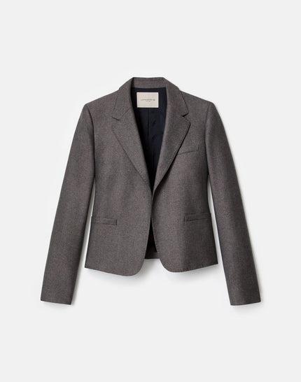 PIXELATED WOOL TWILL CROPPED BOYFRIEND BLAZER