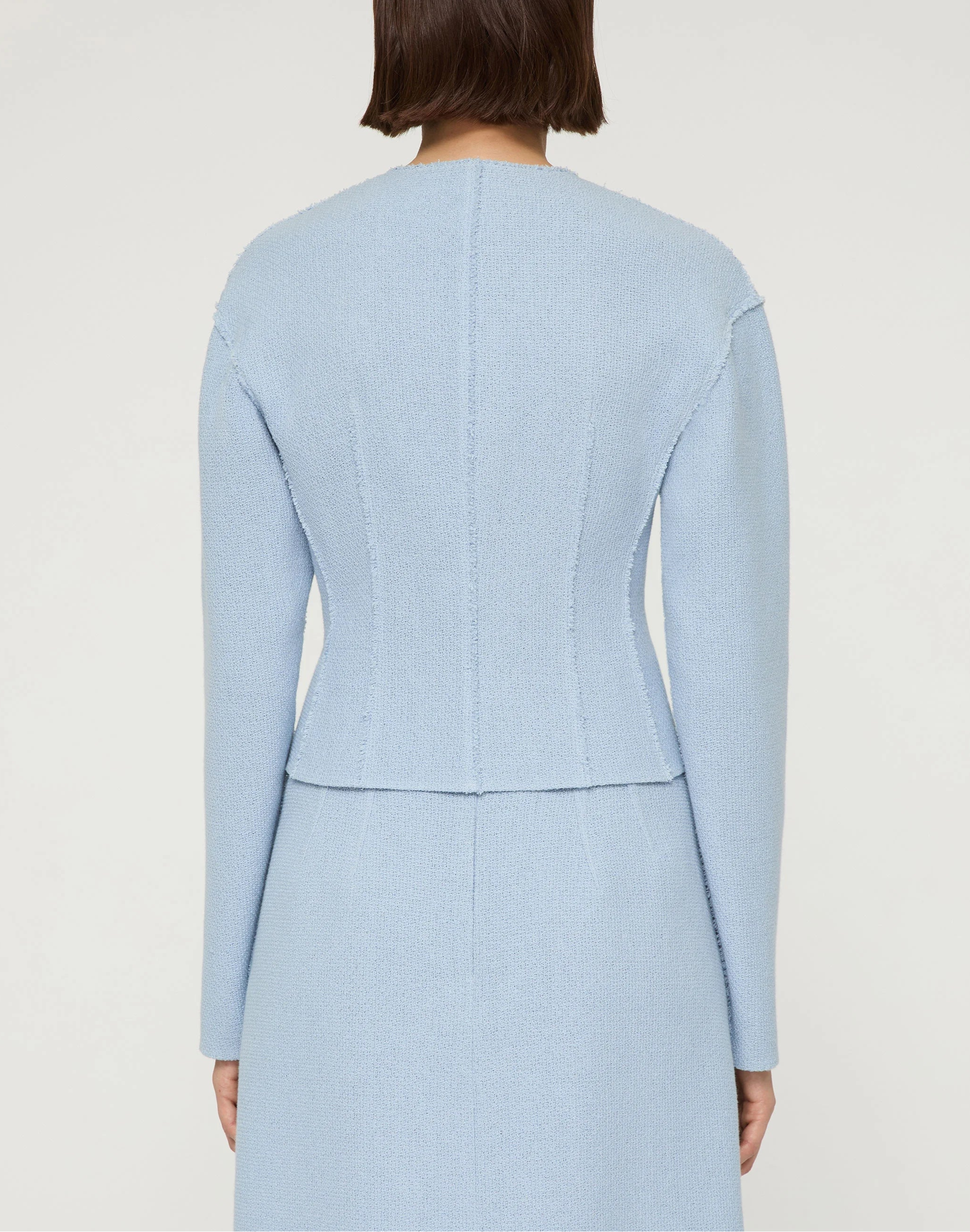 ORGANIC COTTON DOBBY ASYMMETRIC FITTED JACKET