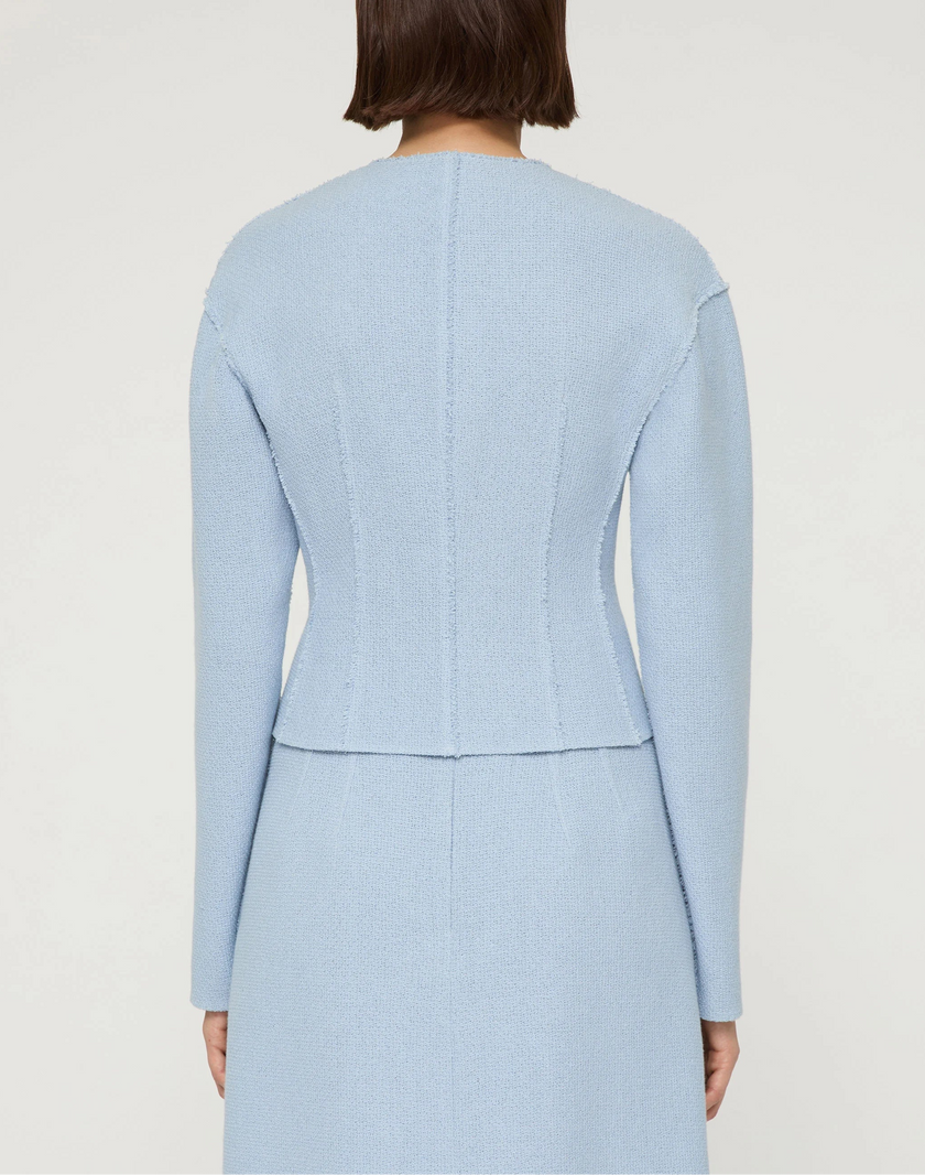 ORGANIC COTTON DOBBY ASYMMETRIC FITTED JACKET