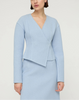 ORGANIC COTTON DOBBY ASYMMETRIC FITTED JACKET
