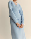 ORGANIC COTTON DOBBY ASYMMETRIC FITTED JACKET