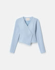 ORGANIC COTTON DOBBY ASYMMETRIC FITTED JACKET