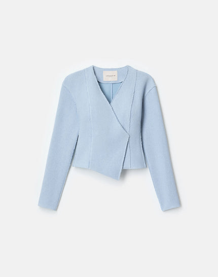 ORGANIC COTTON DOBBY ASYMMETRIC FITTED JACKET