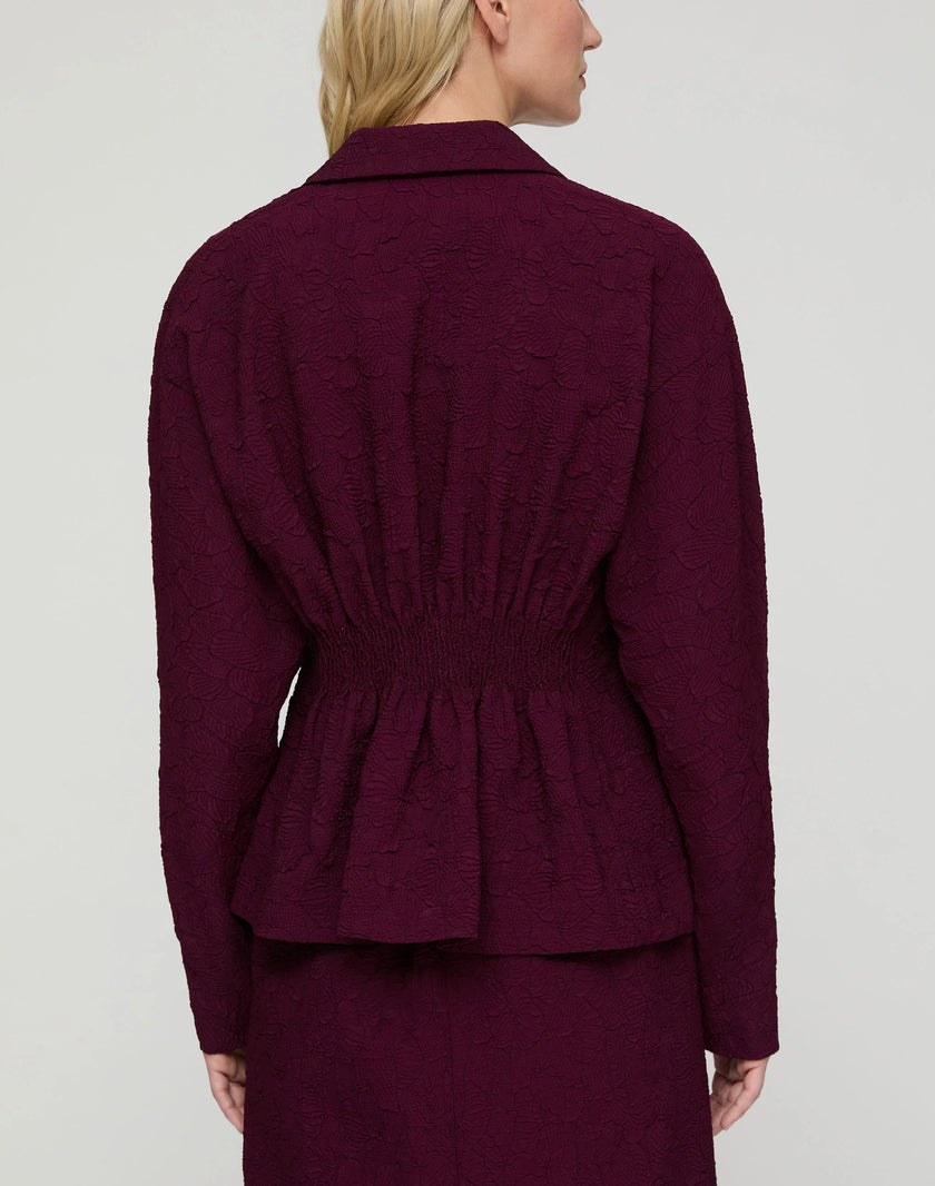 MATELASSE JACQUARD PINTUCK BACK JACKET