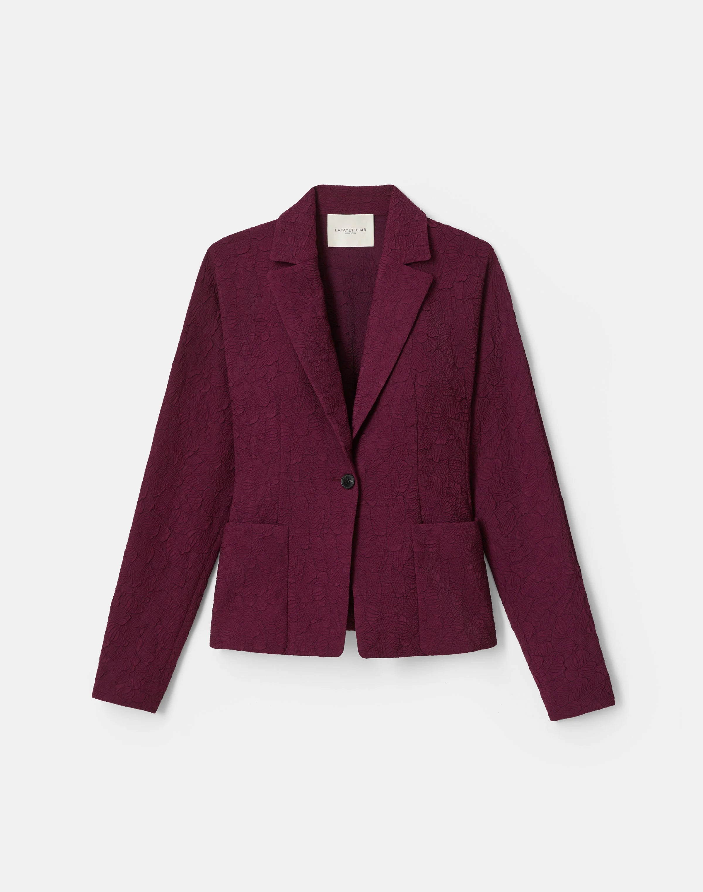 MATELASSE JACQUARD PINTUCK BACK JACKET