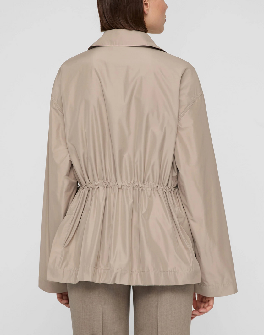 TECH TWILL GATHERED WAIST OVERSIZED JACKET