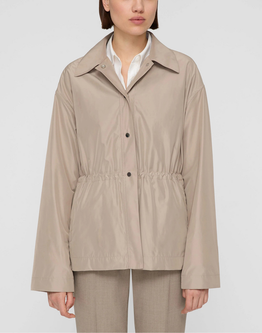 TECH TWILL GATHERED WAIST OVERSIZED JACKET