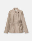 TECH TWILL GATHERED WAIST OVERSIZED JACKET