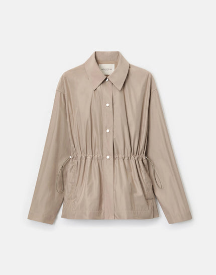 TECH TWILL GATHERED WAIST OVERSIZED JACKET