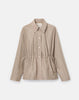 TECH TWILL GATHERED WAIST OVERSIZED JACKET