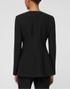 WOOL SILK CREPE COLLARLESS FITTED BLAZER